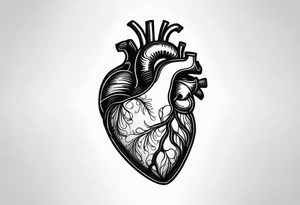 an actual human heart as you would see in a human body tattoo idea