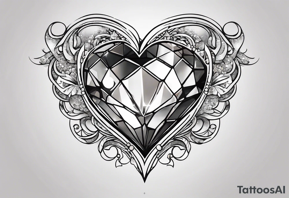 simple shape of a heart and dimond tattoo idea