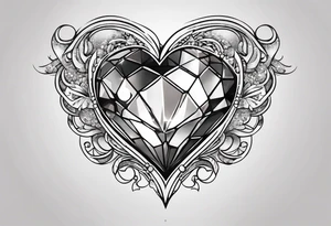 simple shape of a heart and dimond tattoo idea