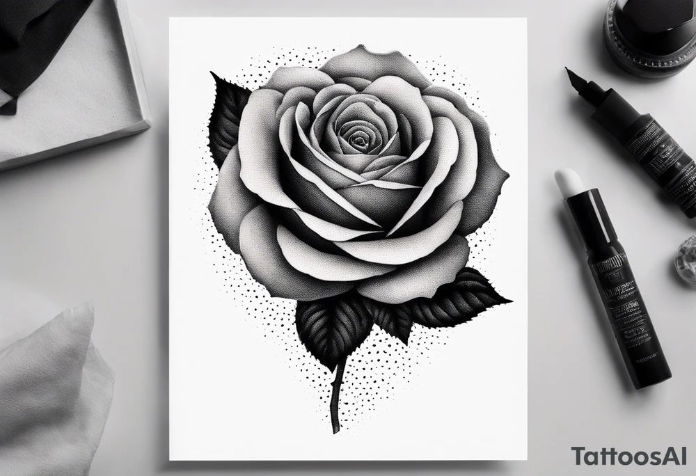 Romantic rose tattoo idea