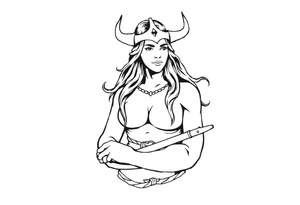female viking worrier tattoo idea