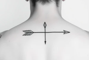 Tiny and thin fine line arrow tattoo idea
