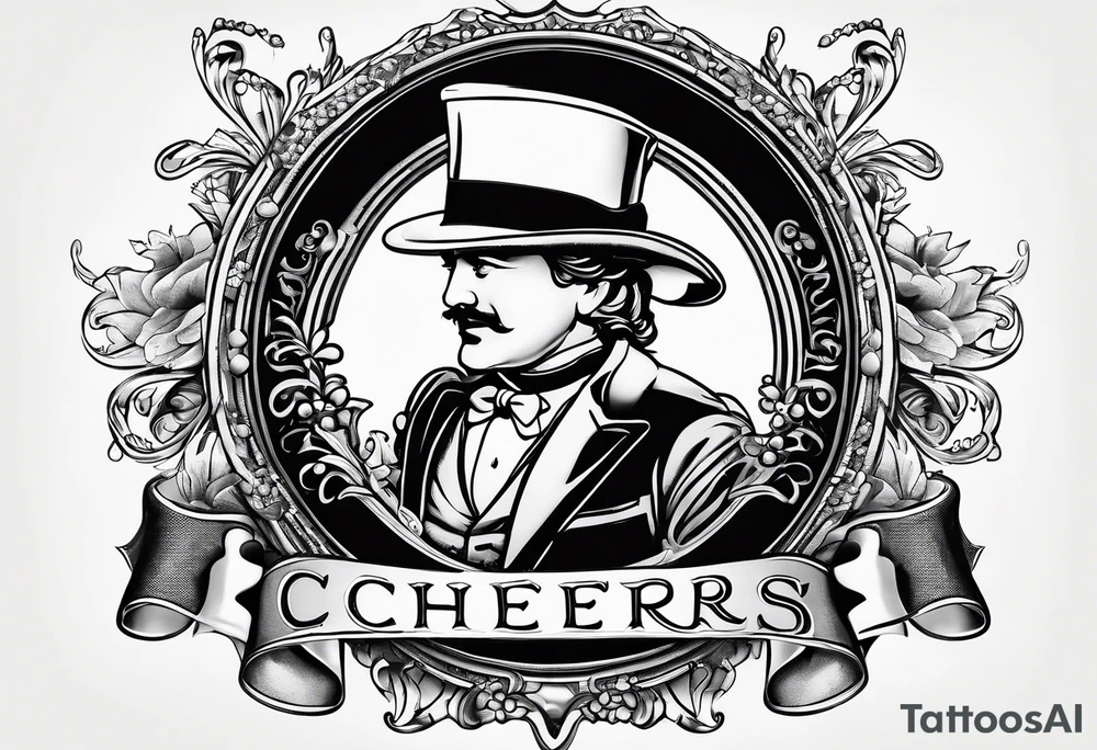 Cheers Mate text, armband +Cancer Ribbon tattoo idea