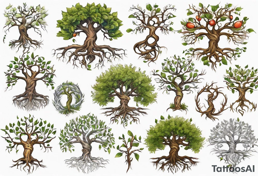 Yggdrasil sprouting branches that make a family tree tattoo idea