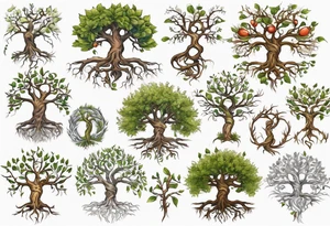 Yggdrasil sprouting branches that make a family tree tattoo idea