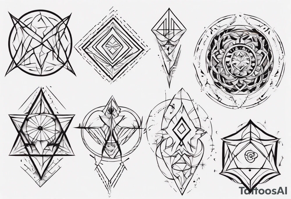Minimalist Ornemental geometric tattoo idea