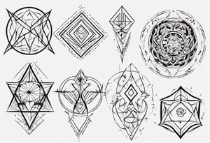 Minimalist Ornemental geometric tattoo idea