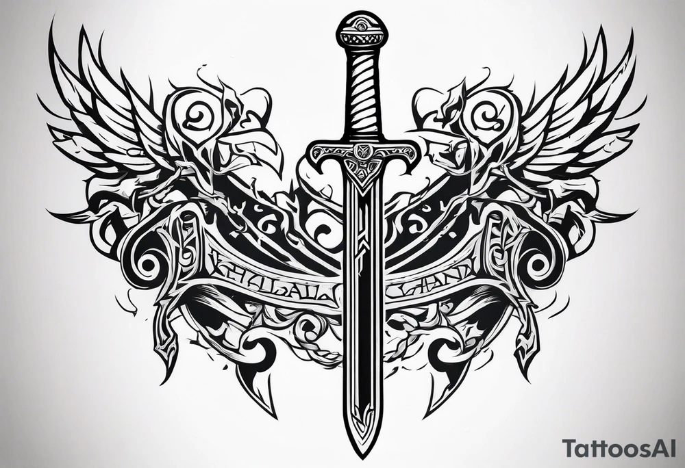 Valhalla chains
 sword tattoo idea