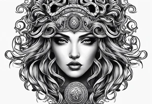 Medusa tattoo on forearm half the face tattoo idea