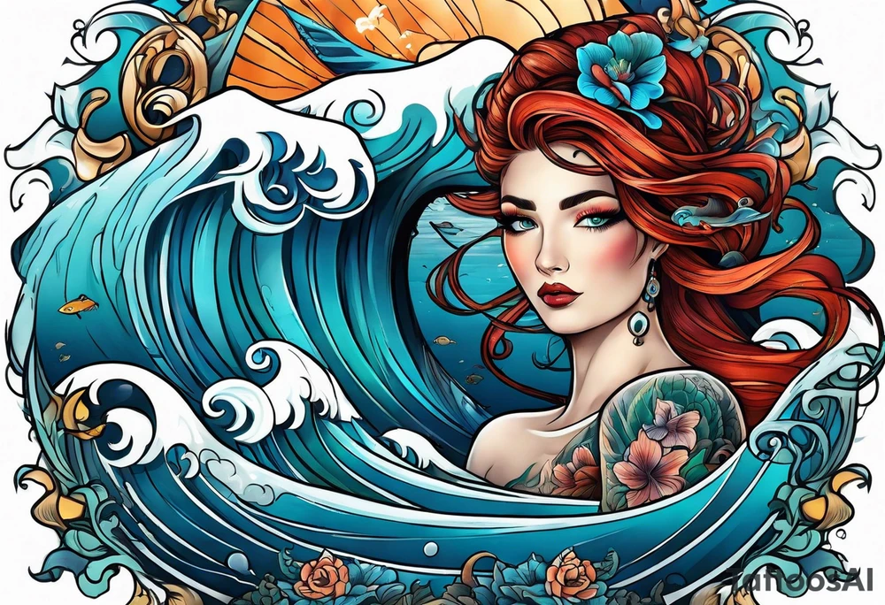 rough ocean tattoo idea