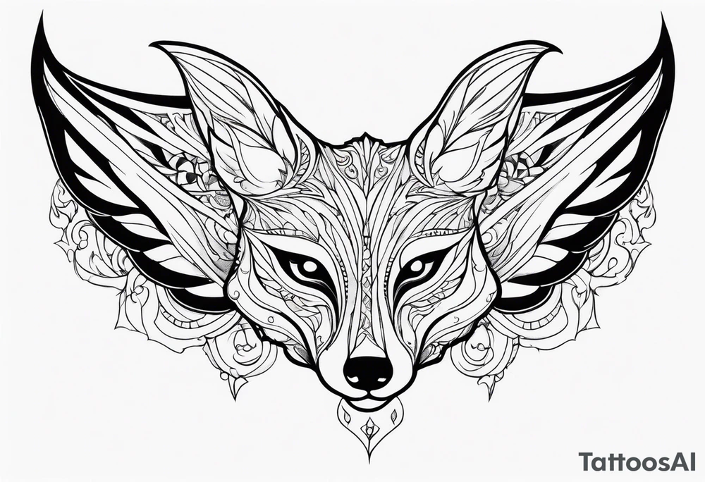 Fox with wings tattoo idea