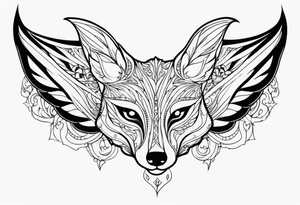 Fox with wings tattoo idea