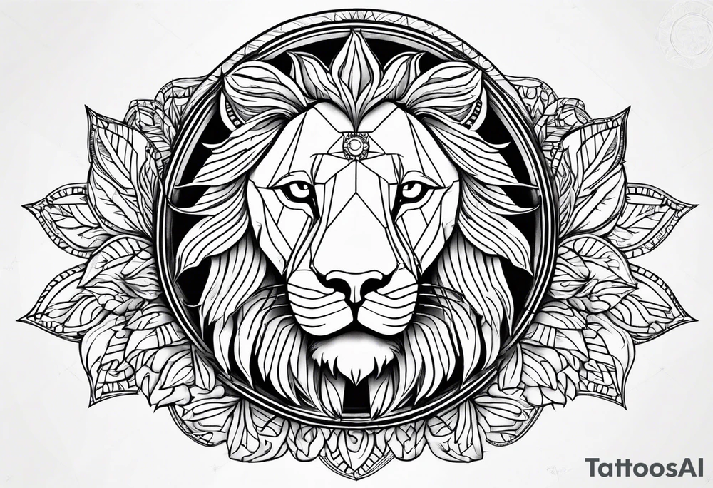 Lion sun avil eye tattoo idea