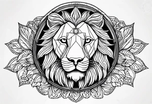 Lion sun avil eye tattoo idea