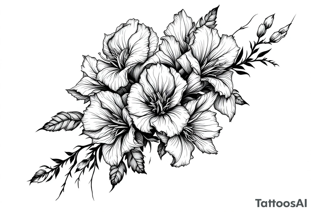 Irises flowers ornement forearm tattoo idea