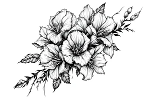 Irises flowers ornement forearm tattoo idea