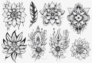 indigenous flowers thigh piece tattoo idea
