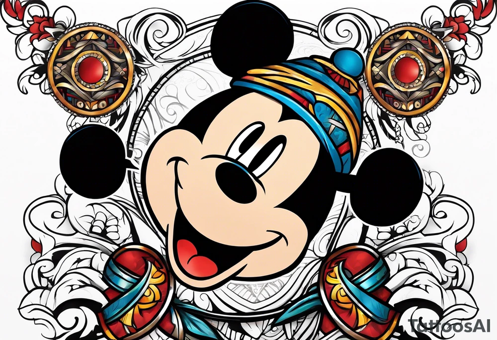 mickey mouse Filipino martial arts tattoo idea