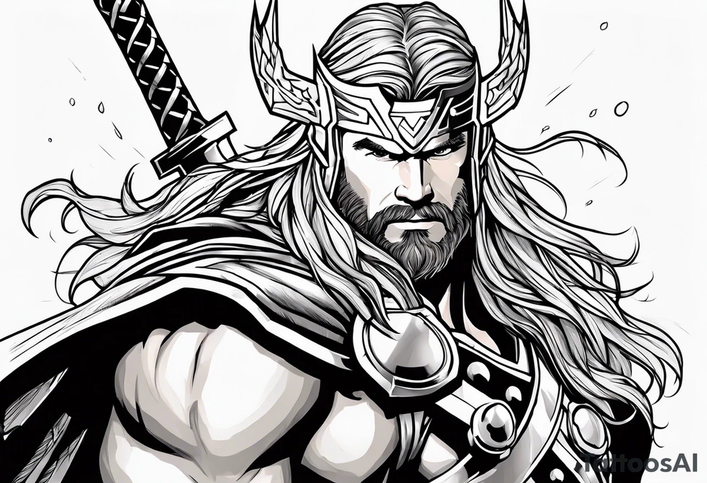 The Mighty Thor that looks like the Chris Hemsworth version tattoo idea