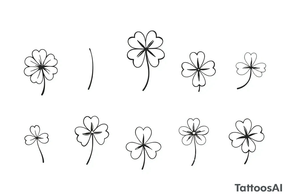 8 unique 4-leaf clovers tattoo idea