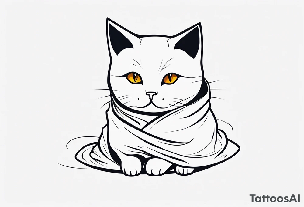 Cat wearing a sheet dressed as a ghost tattoo idea