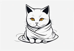 Cat wearing a sheet dressed as a ghost tattoo idea