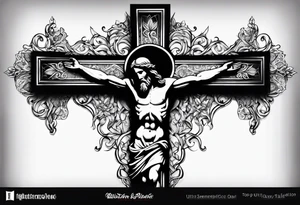 Jesus cross made from many hearts tattoo idea