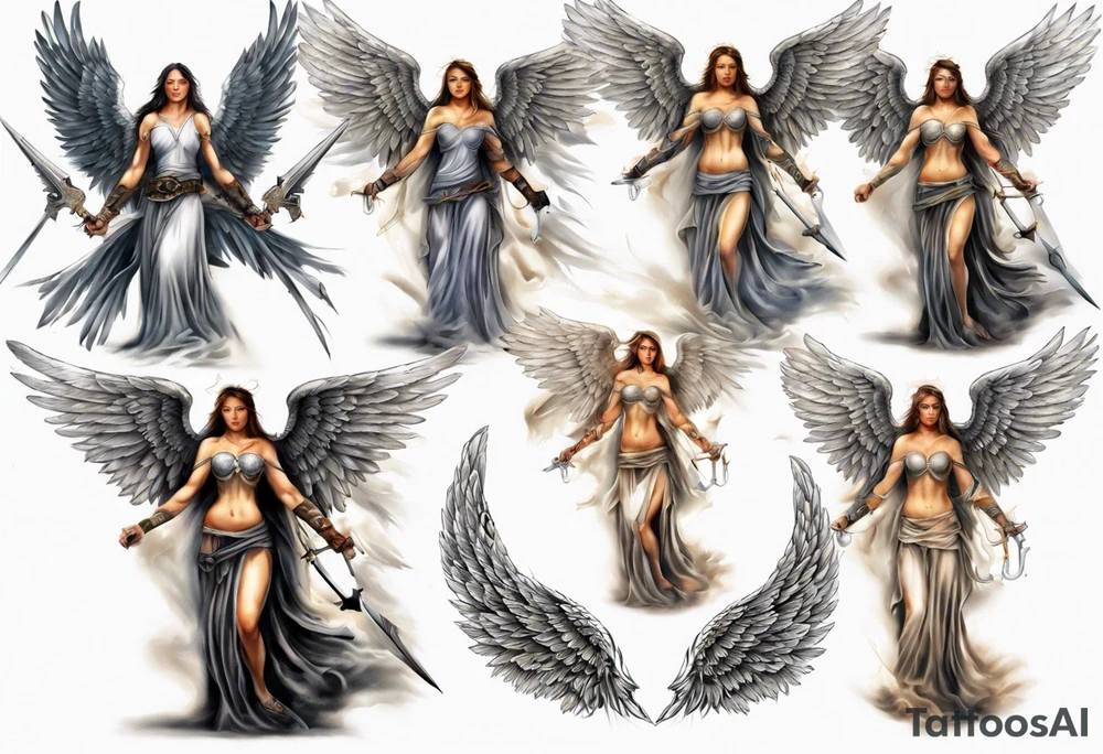 Warrior Angel picture tattoo idea