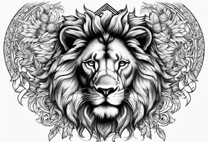 Lion, cross, praying hands, Scarlett, Faith, angels gods tattoo idea