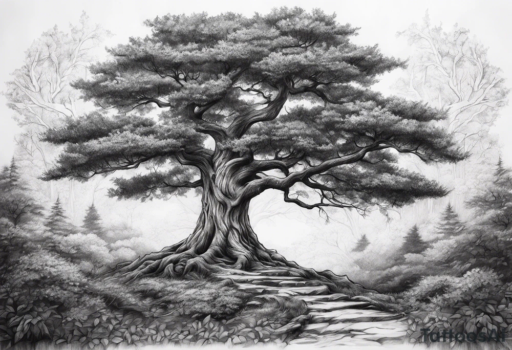 A tree that has my familie inistials in it tattoo idea
