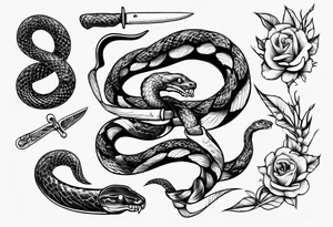 A snake wrapping a knife tattoo idea