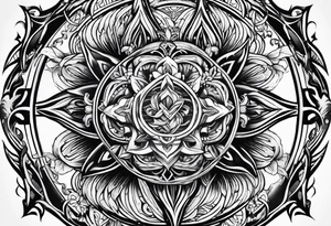 "Ω" symbol black magic style tattoo idea
