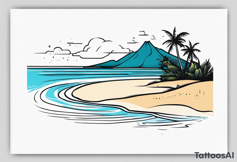Hawaian beach tattoo idea