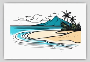 Hawaian beach tattoo idea