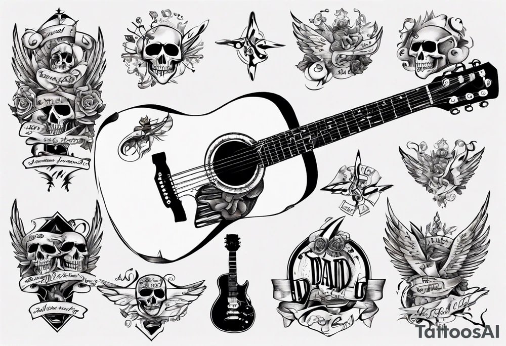 Guitar lyrics dad tattoo idea
