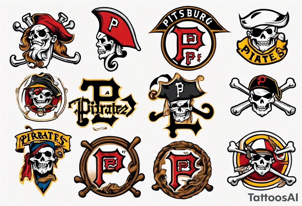 A Pittsburgh Pirates P logo that looks like a branded shape on an arm tattoo idea