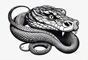 Snake with horned head tattoo idea