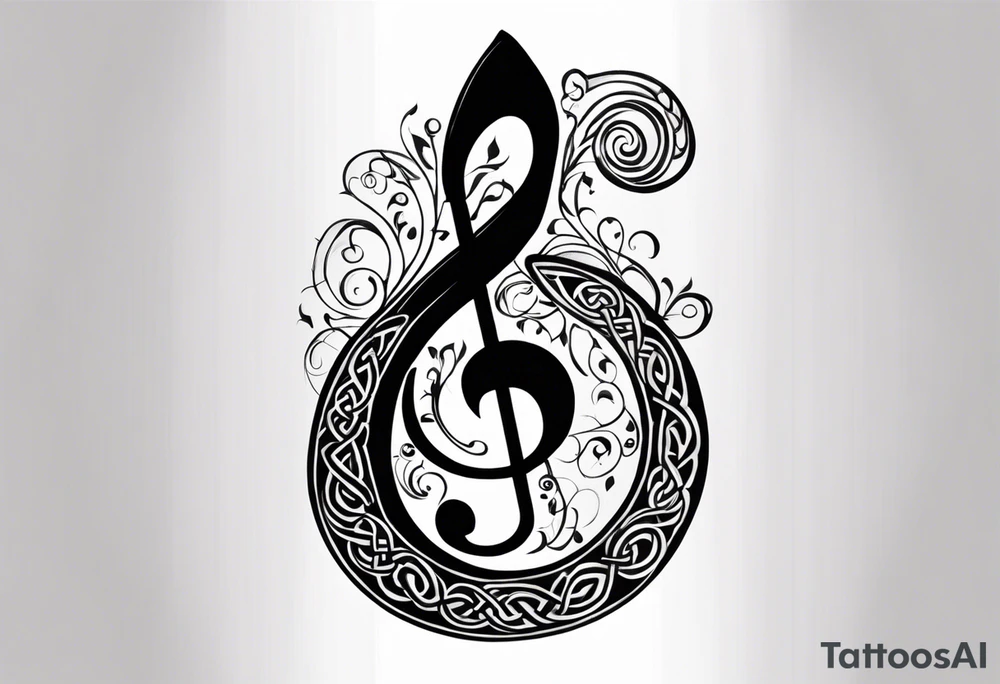 Celtic style bass clef tattoo idea