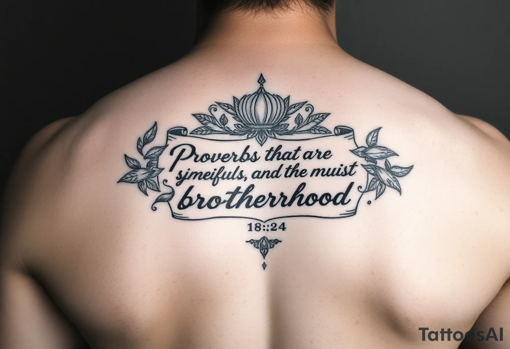 proverbs 18:24 surrounded by something that symbolizes brotherhood tattoo idea