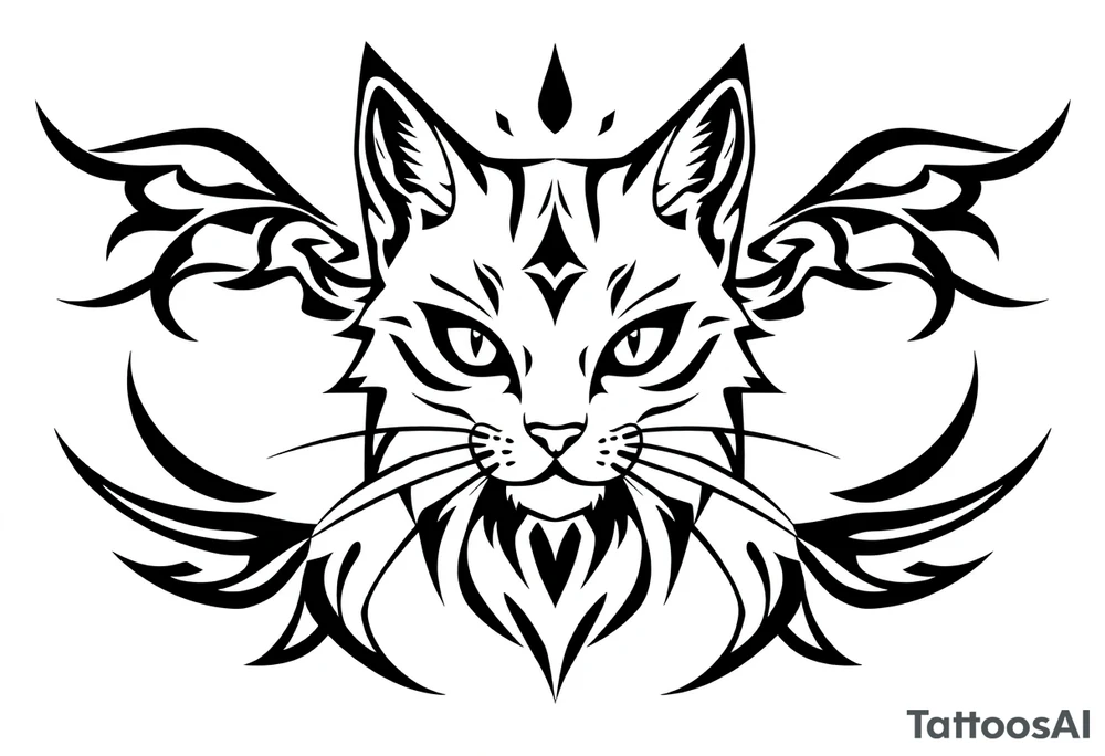 Adorable luna cat tattoo idea