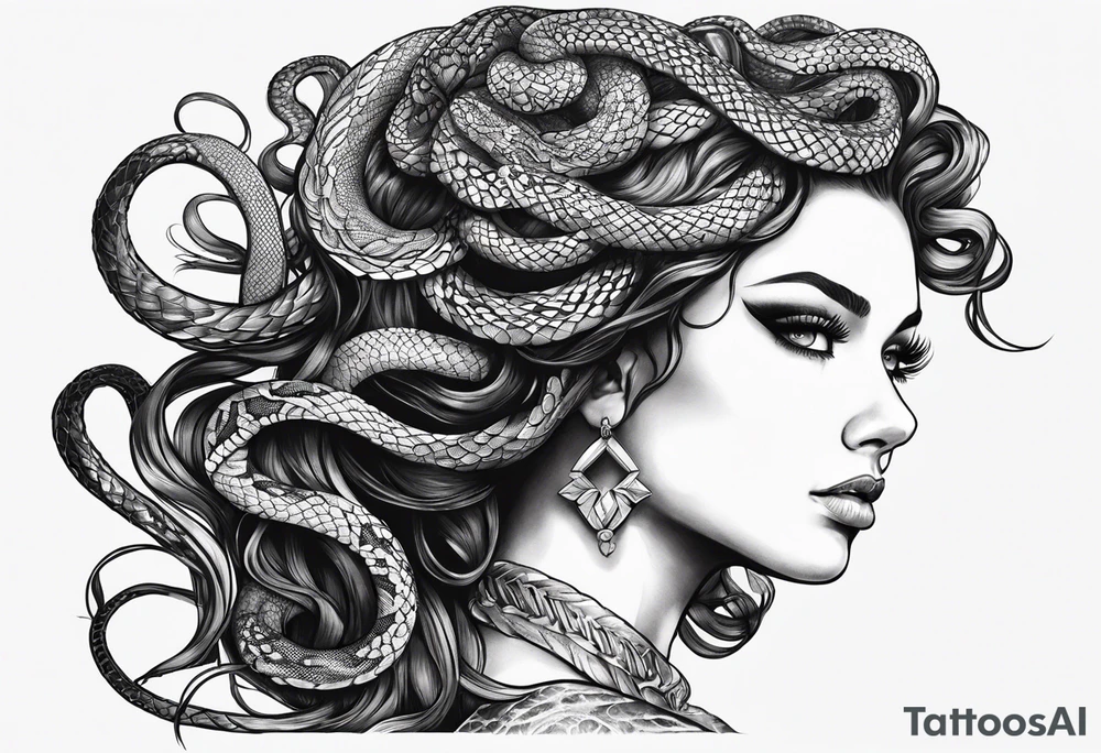Medusa, snake hair, evi, dark tattoo idea