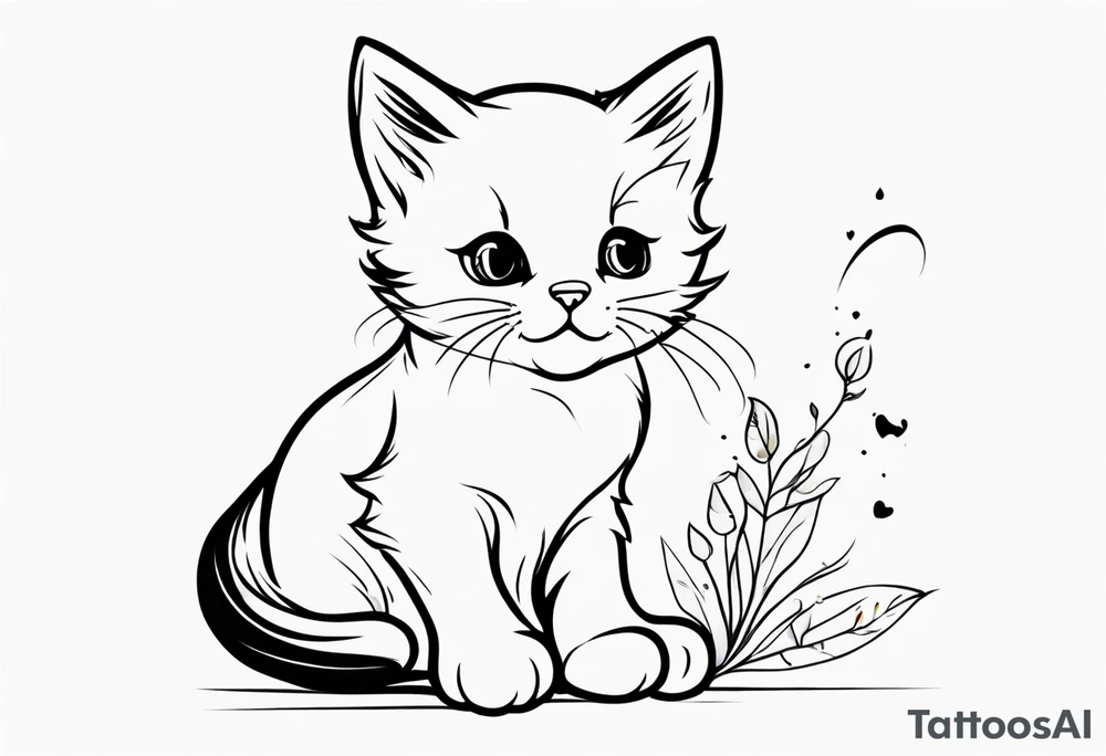 Cute kitten tattoo idea