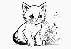 Cute kitten tattoo idea