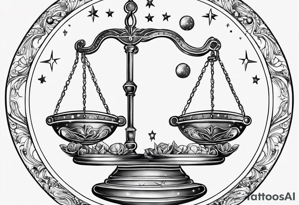 Libra constellation with stars tattoo idea