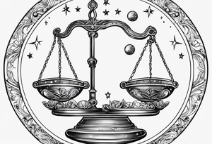 Libra constellation with stars tattoo idea