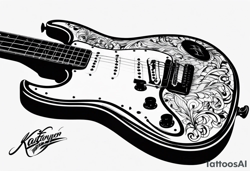 electric guitar tattoo idea