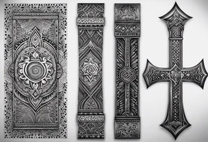 strength, small, Khachkar ,  elegant, lengthy, vishap tattoo idea