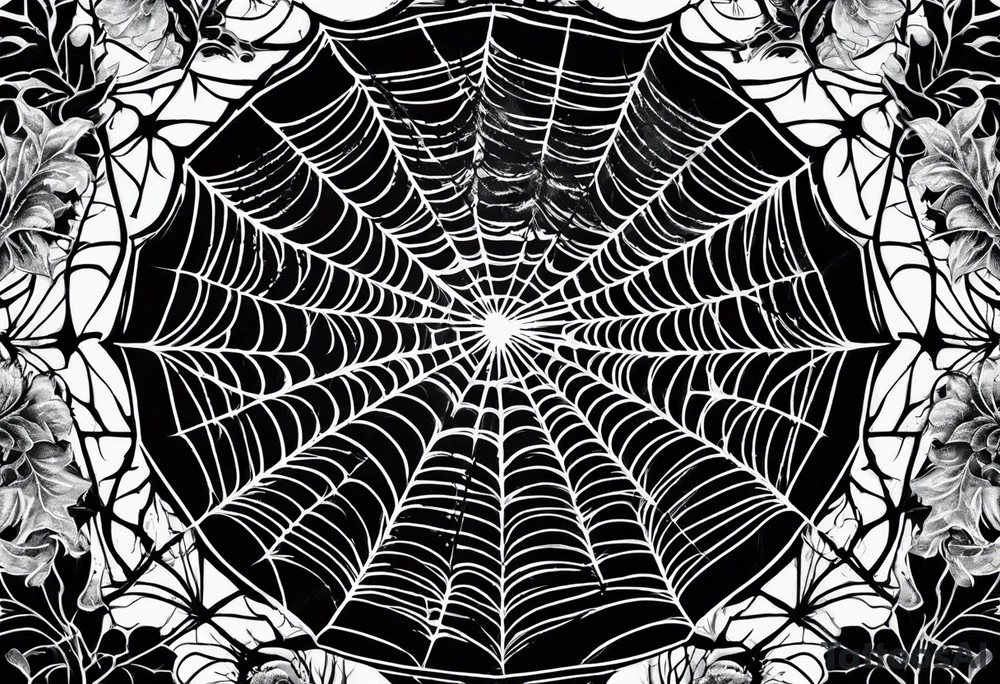 spiderwebs and dead trees tattoo idea