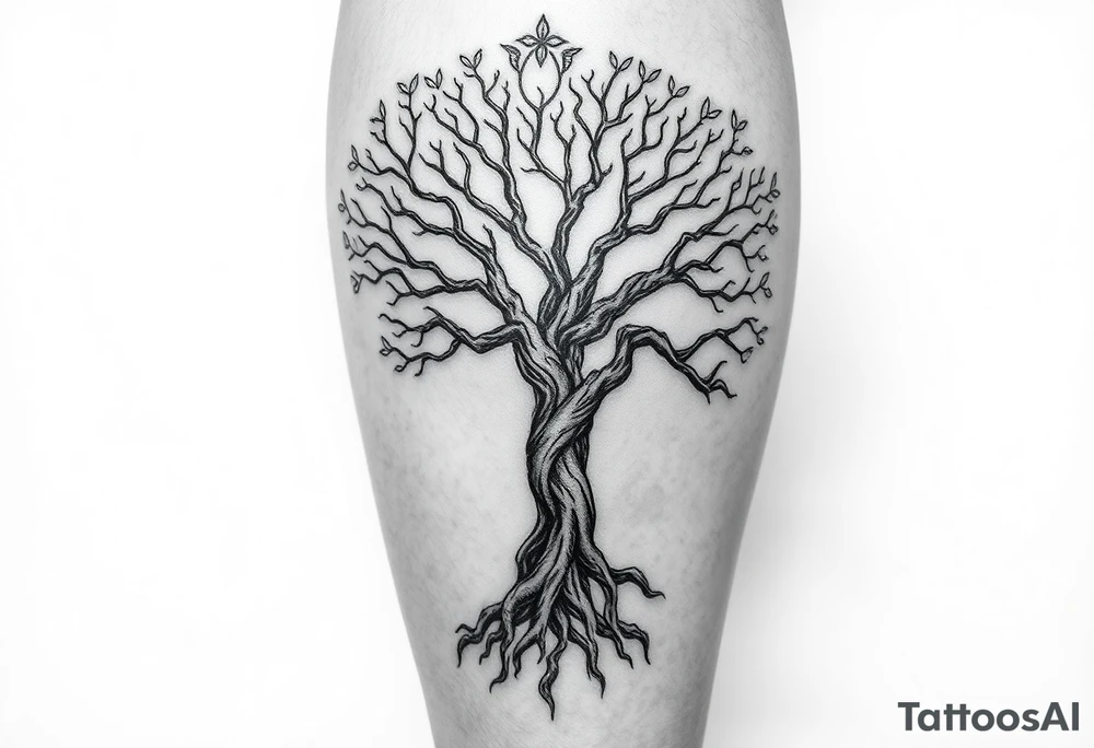 Tree of life that covers my whole leg for a woman tattoo idea