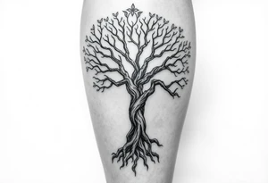 Tree of life that covers my whole leg for a woman tattoo idea